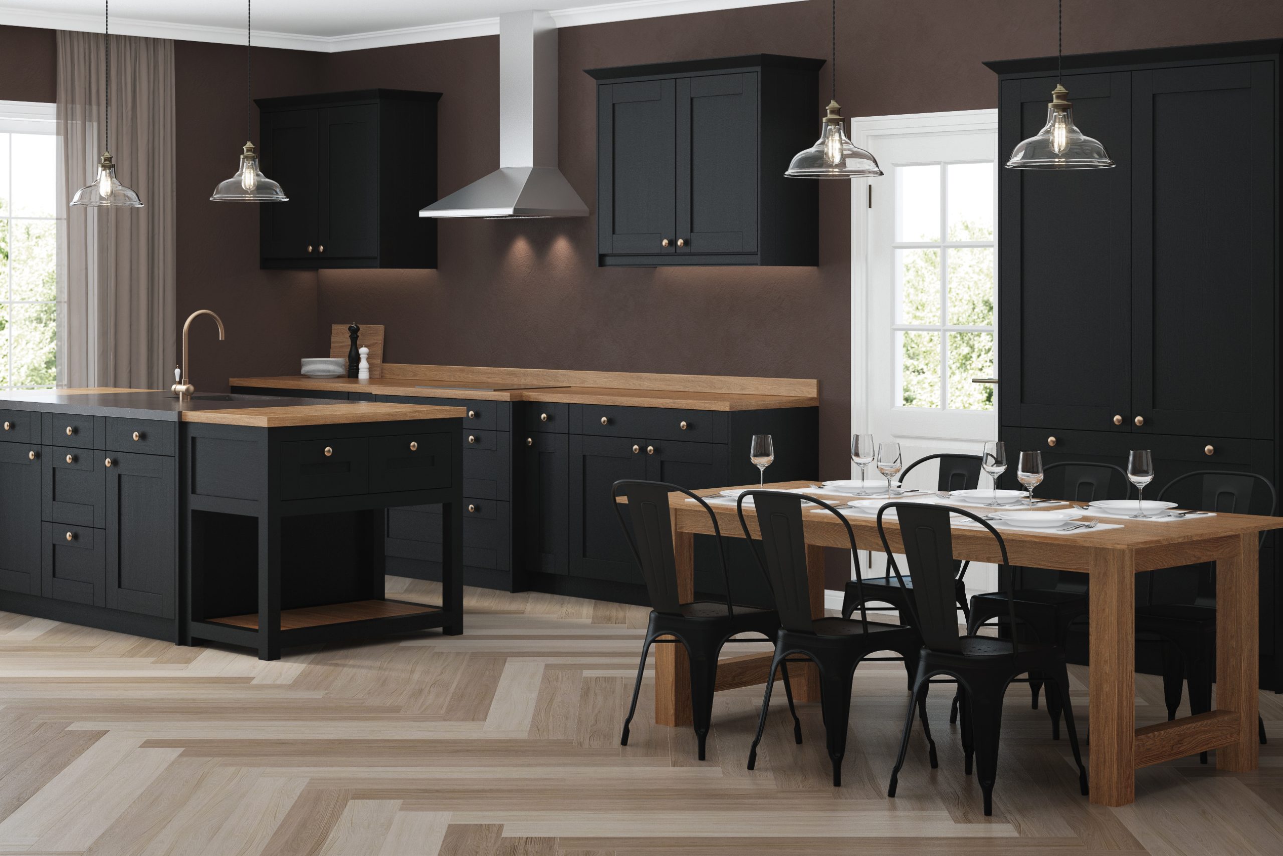 3 sq dark kitchen